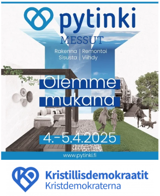 KD:n aluevaaliehdokkaita tavattavissa Pytinki-messuilla Seinäjoella 4.4.-5.4.
