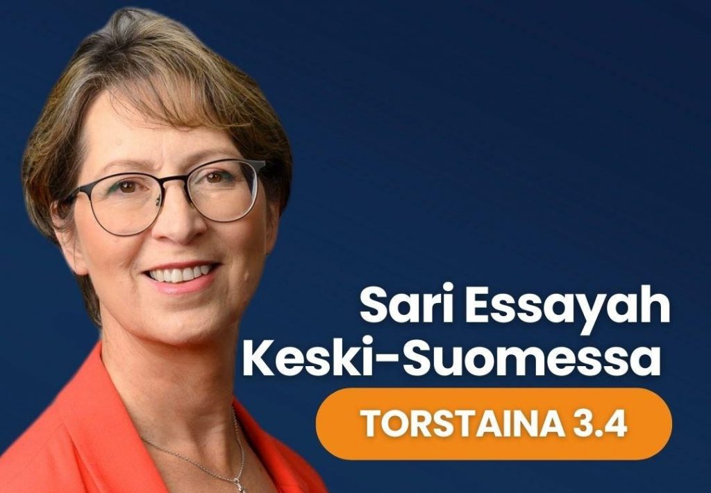 Tule tapaamaan Sari Essayhia Keski-Suomeen torstaina 3. huhtikuuta 2025.